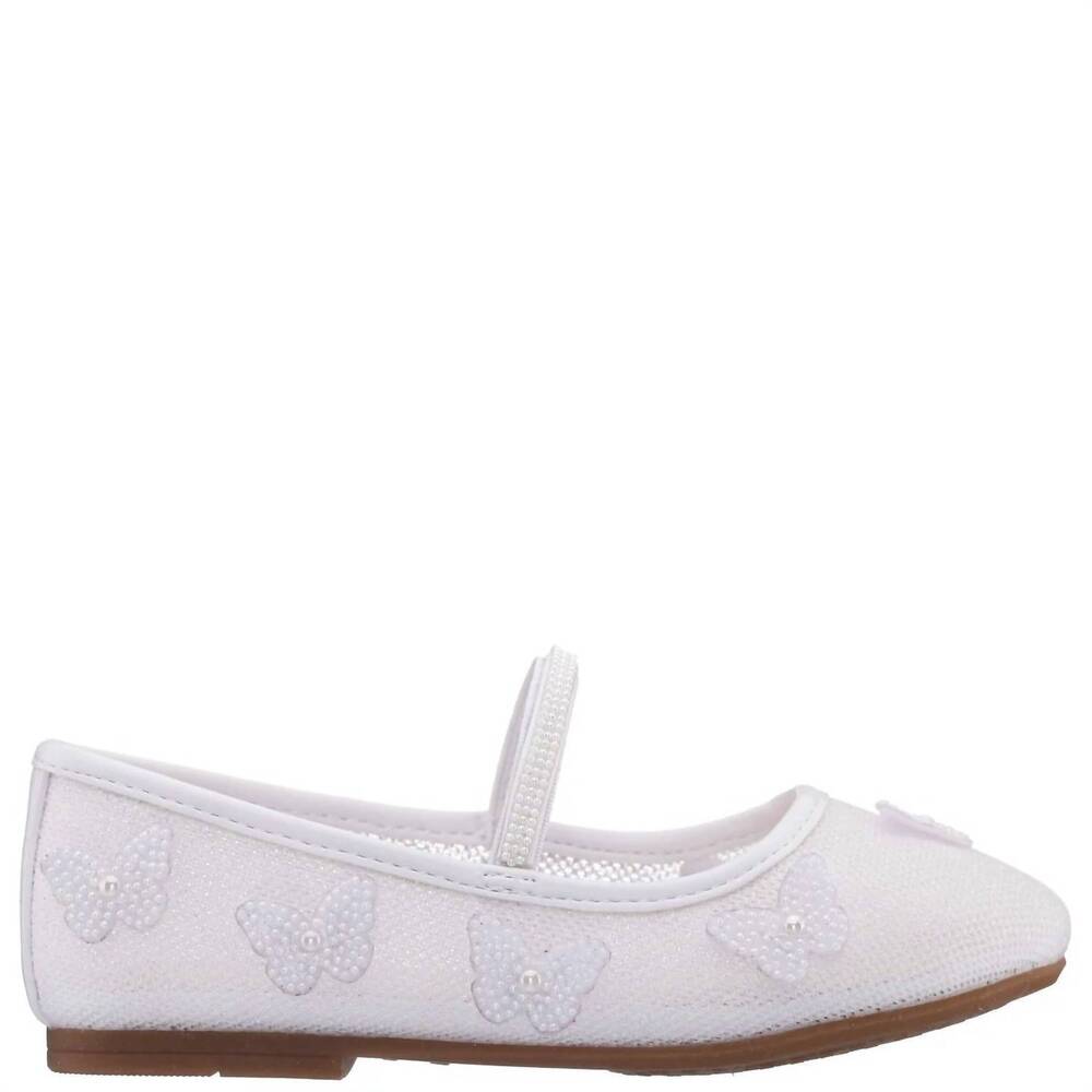 NEW NINA kids noula flat shoe in white